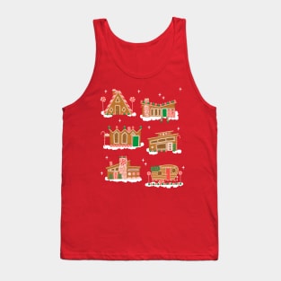 Mid Century Modern Gingerbread Houses Tank Top